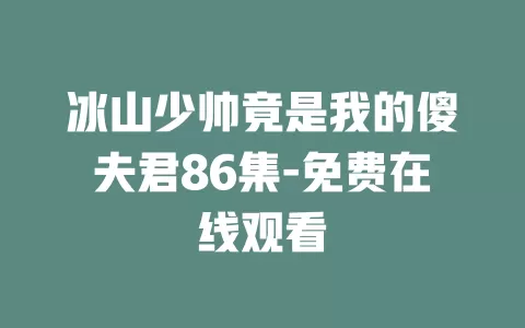 冰山少帅竟是我的傻夫君86集-免费在线观看
