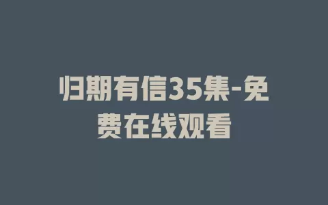 归期有信35集-免费在线观看