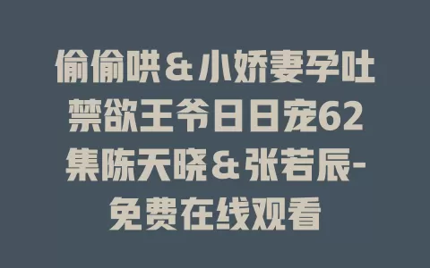 偷偷哄＆小娇妻孕吐禁欲王爷日日宠62集陈天晓＆张若辰-免费在线观看