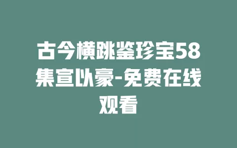 古今横跳鉴珍宝58集宣以豪-免费在线观看