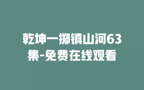 乾坤一掷镇山河63集-免费在线观看