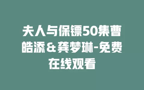 夫人与保镖50集曹皓添＆龚梦琳-免费在线观看