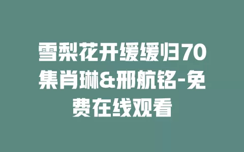 雪梨花开缓缓归70集肖琳&邢航铭-免费在线观看