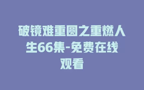 破镜难重圆之重燃人生66集-免费在线观看