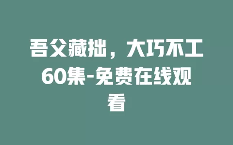 吾父藏拙，大巧不工60集-免费在线观看