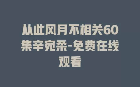 从此风月不相关60集辛宛柔-免费在线观看