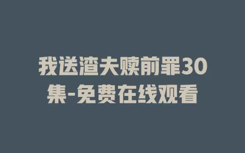 我送渣夫赎前罪30集-免费在线观看