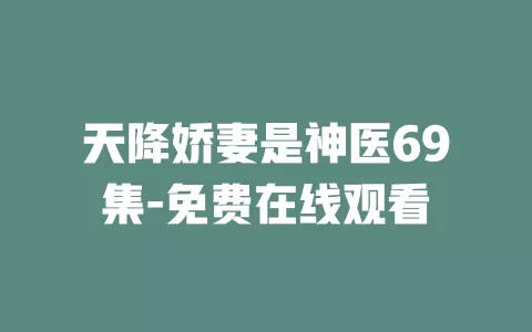 天降娇妻是神医69集-免费在线观看