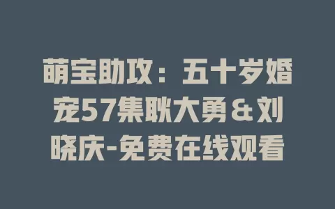 萌宝助攻：五十岁婚宠57集耿大勇＆刘晓庆-免费在线观看