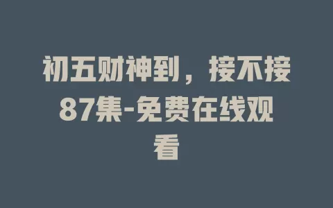 初五财神到，接不接87集-免费在线观看