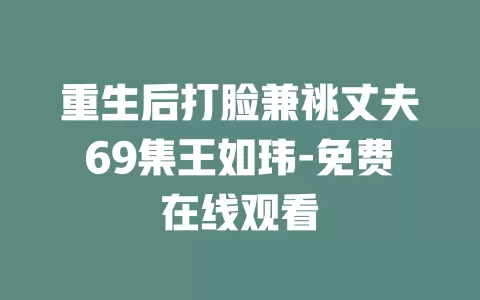 重生后打脸兼祧丈夫69集王如玮-免费在线观看