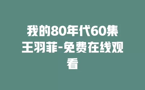 我的80年代60集王羽菲-免费在线观看