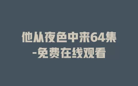 他从夜色中来64集-免费在线观看