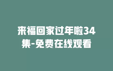 来福回家过年啦34集-免费在线观看