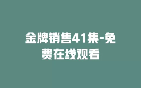 金牌销售41集-免费在线观看