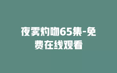 夜雾灼吻65集-免费在线观看