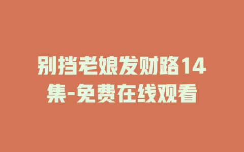 别挡老娘发财路14集-免费在线观看