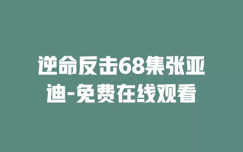 逆命反击68集张亚迪-免费在线观看