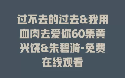 过不去的过去&我用血肉去爱你60集黄兴饶&朱碧漪-免费在线观看