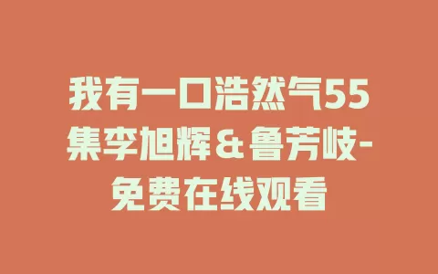 我有一口浩然气55集李旭辉＆鲁芳岐-免费在线观看