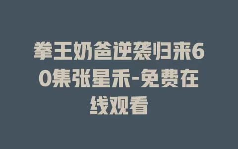 拳王奶爸逆袭归来60集张星禾-免费在线观看