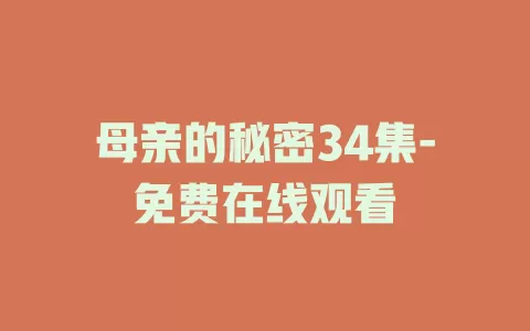 母亲的秘密34集-免费在线观看