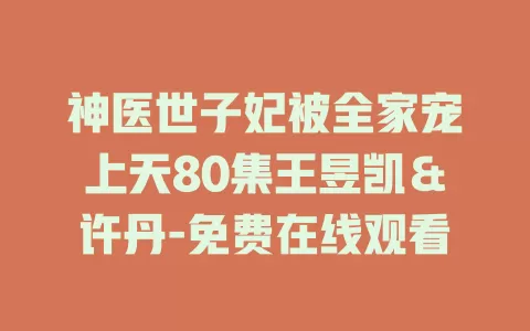 神医世子妃被全家宠上天80集王昱凯＆许丹-免费在线观看