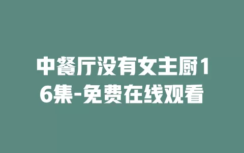 中餐厅没有女主厨16集-免费在线观看