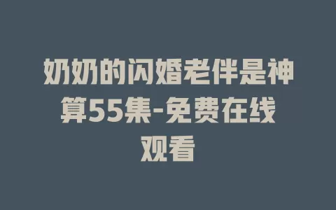 奶奶的闪婚老伴是神算55集-免费在线观看