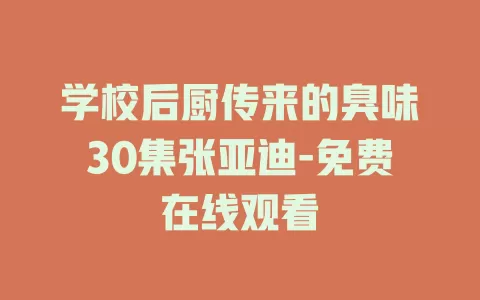 学校后厨传来的臭味30集张亚迪-免费在线观看