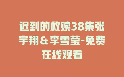 迟到的救赎38集张宇翔＆李雪莹-免费在线观看