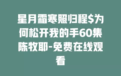 星月霜寒照归程$为何松开我的手60集陈牧耶-免费在线观看