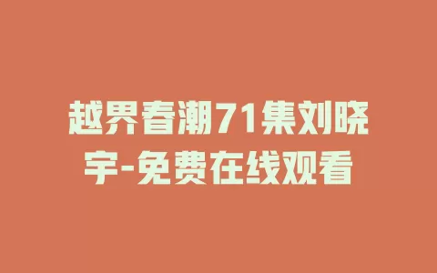 越界春潮71集刘晓宇-免费在线观看