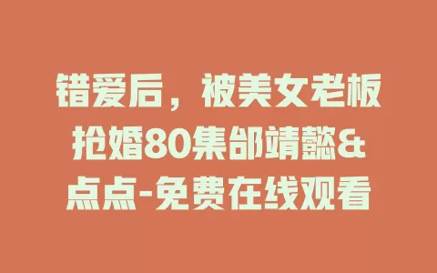 错爱后，被美女老板抢婚80集邰靖懿&点点-免费在线观看