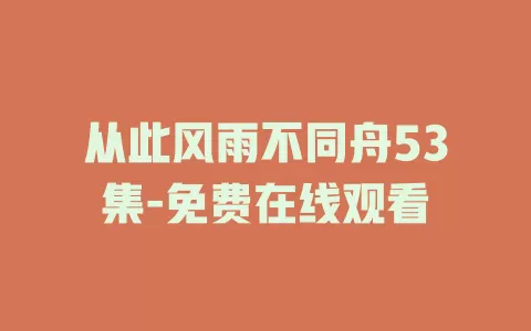 从此风雨不同舟53集-免费在线观看