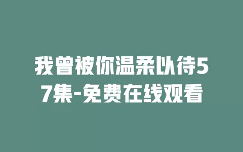 我曾被你温柔以待57集-免费在线观看