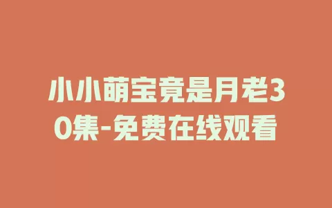 小小萌宝竟是月老30集-免费在线观看