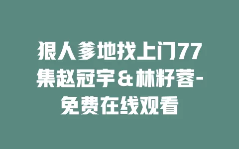 狠人爹地找上门77集赵冠宇＆林籽蓉-免费在线观看