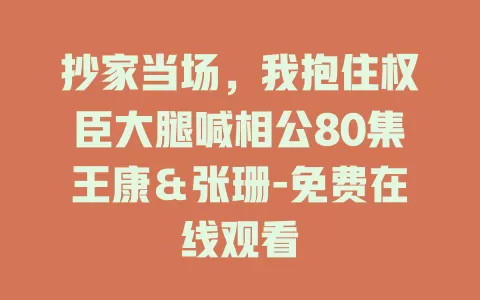 抄家当场，我抱住权臣大腿喊相公80集王康＆张珊-免费在线观看