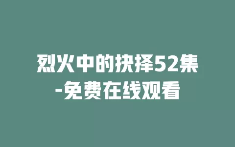 烈火中的抉择52集-免费在线观看