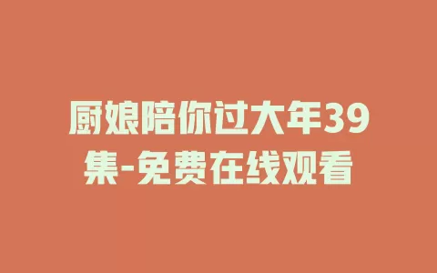 厨娘陪你过大年39集-免费在线观看