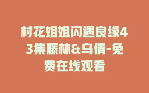 村花姐姐闪遇良缘43集藤林&乌倩-免费在线观看