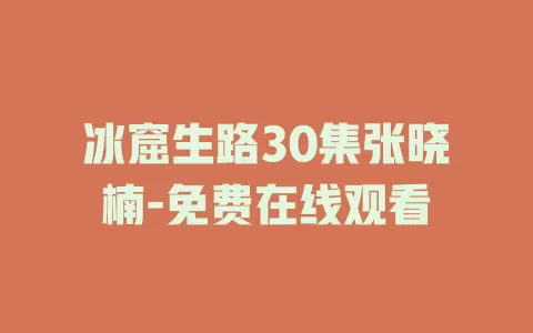 冰窟生路30集张晓楠-免费在线观看