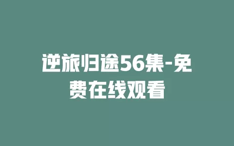 逆旅归途56集-免费在线观看