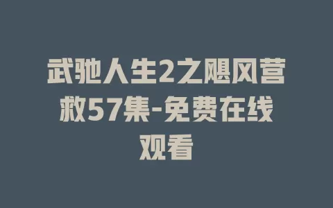 武驰人生2之飓风营救57集-免费在线观看
