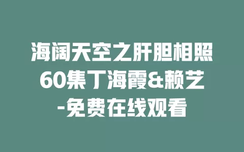 海阔天空之肝胆相照60集丁海霞&赖艺-免费在线观看