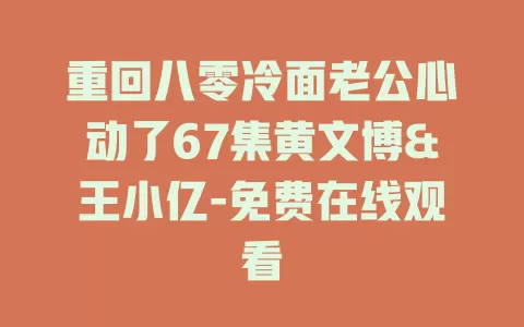 重回八零冷面老公心动了67集黄文博&王小亿-免费在线观看