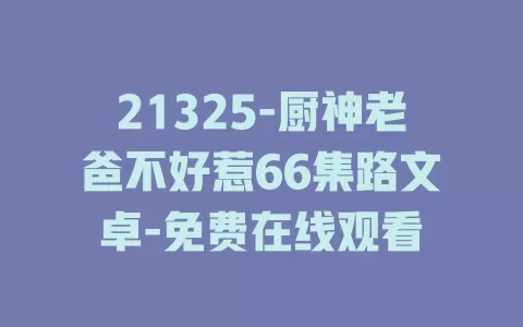 21325-厨神老爸不好惹66集路文卓-免费在线观看
