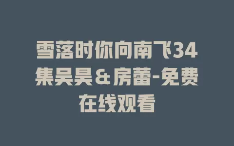 雪落时你向南飞34集吴昊＆房蕾-免费在线观看