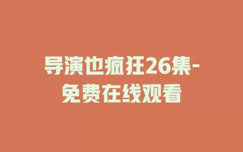 导演也疯狂26集-免费在线观看